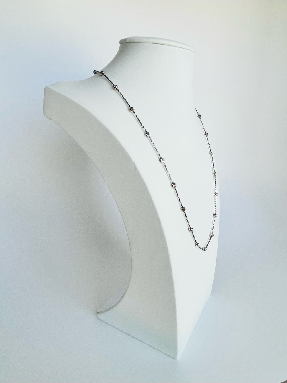 Giani Bernini Beaded Station Chain Necklace in Sterling Silver 18”